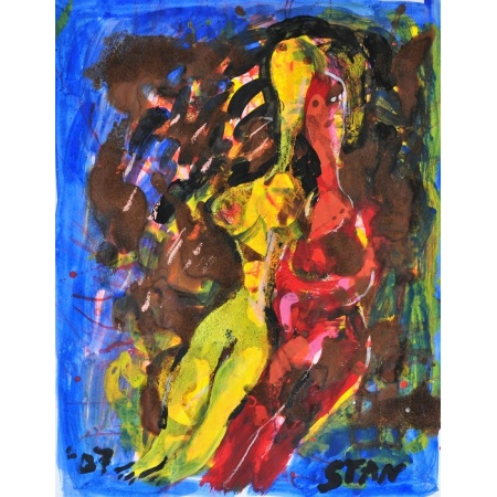 stan_03_couple_rouge_et_jaune_acrylique_sur_papier_fort_65x50_2007