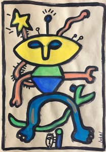 juhel 02 huile sur papier kraft 2005 30x21