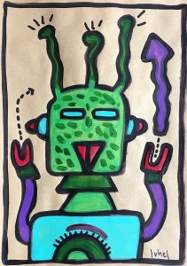 juhel 04 huile sur papier kraft 2005 30x21