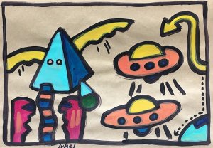 juhel 07 huile sur papier kraft 2005 21x30