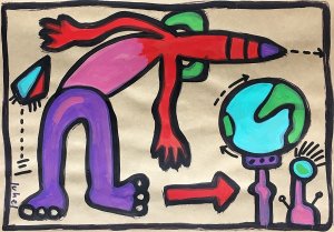 juhel 08 huile sur papier kraft 2005 21x30